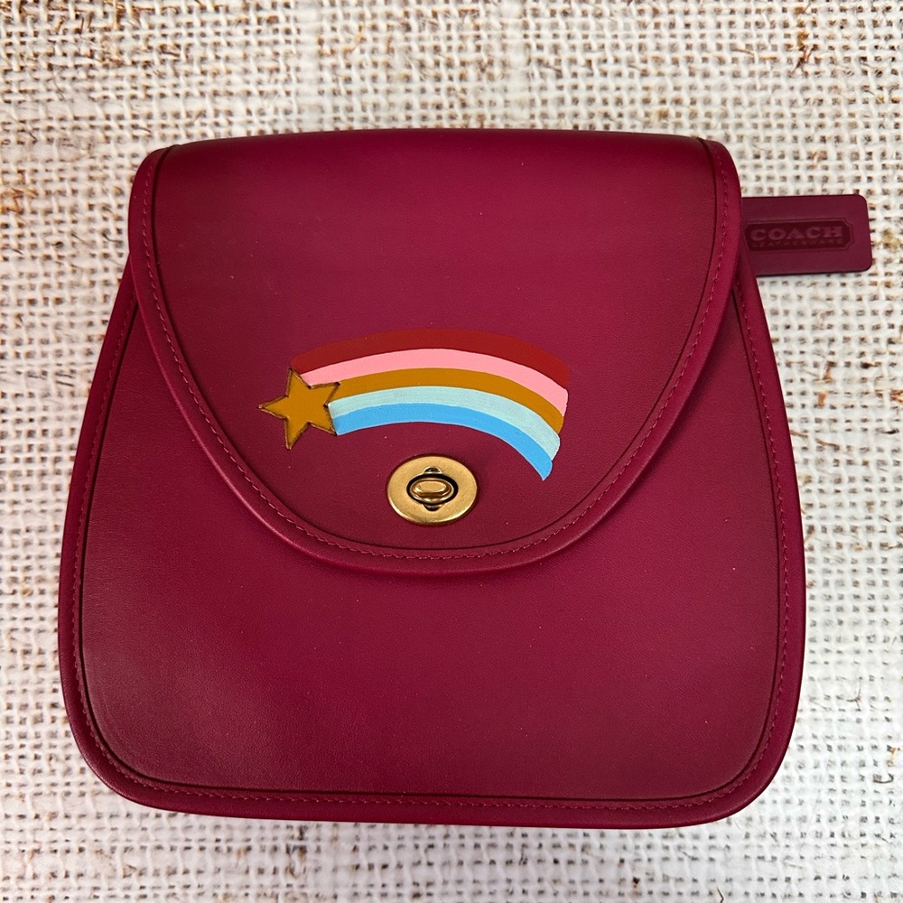 Coach Originals Turnlock flap Square Pouch leather crossbody